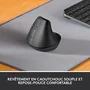 Logitech Lift - Souris verticale ergonomique sans fil graphite pour gaucher - Pour petites et moyennes mains