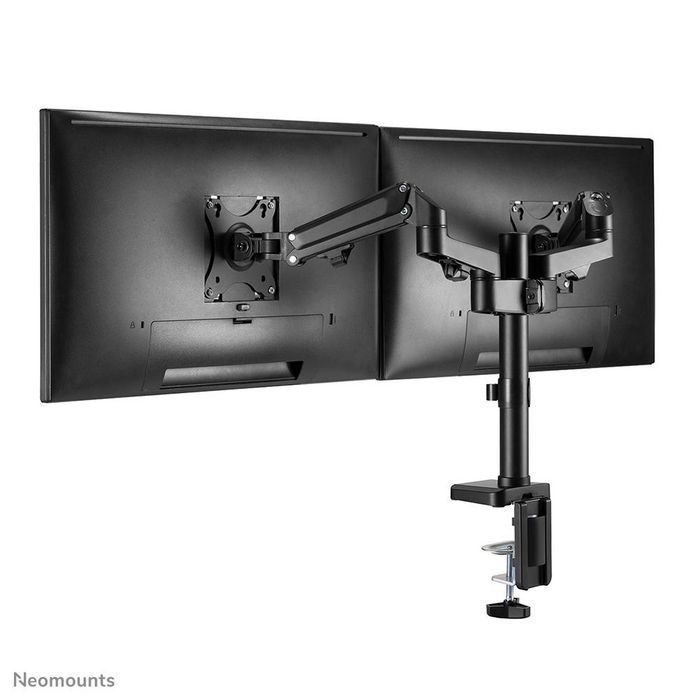 Neomounts DS70-750BL2 Support de Bureau Double pour Écrans de 17 à 27 Pouces, Noir, Mouv. Complet, VESA 75/100, Charge 7 kg par Écran