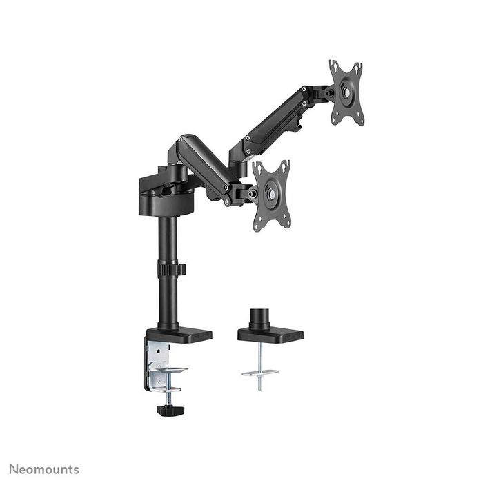 Neomounts DS70-750BL2 Support de Bureau Double pour Écrans de 17 à 27 Pouces, Noir, Mouv. Complet, VESA 75/100, Charge 7 kg par Écran
