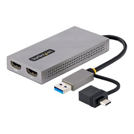 StarTech.com Adaptateur USB 3.0 vers Double HDMI 4K USB-C & USB-A pour 2 Moniteurs Vidéo