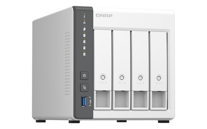 Qnap TS-433-4G Serveur NAS 4 Baies 4 Go RAM Processeur ARM 4 cœurs 2.0 GHz Ethernet 2.5 Gb