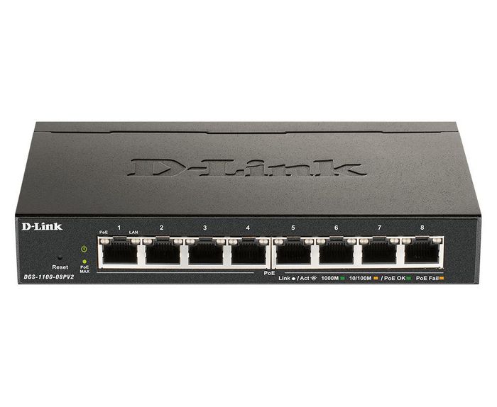 D-Link DGS-1100 Switch Géré Intelligent Gigabit 8 Ports PoE - Commutateur Réseau avec Alimentation par Ethernet et Gestion Web Simple D-Link DGS-1100 Switch Géré Intelligent Gigabit 8 Ports PoE - Commutateur Réseau avec Alimentation par Ethernet et Gestion Web Simple