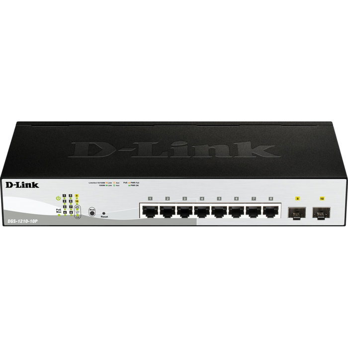 D-Link DGS-1210-10P/E Switch Géré PoE+ Gigabit 8 Ports + 2 Ports SFP, 120 W D-Link DGS-1210-10P/E Switch Géré PoE+ Gigabit 8 Ports + 2 Ports SFP, 120 W