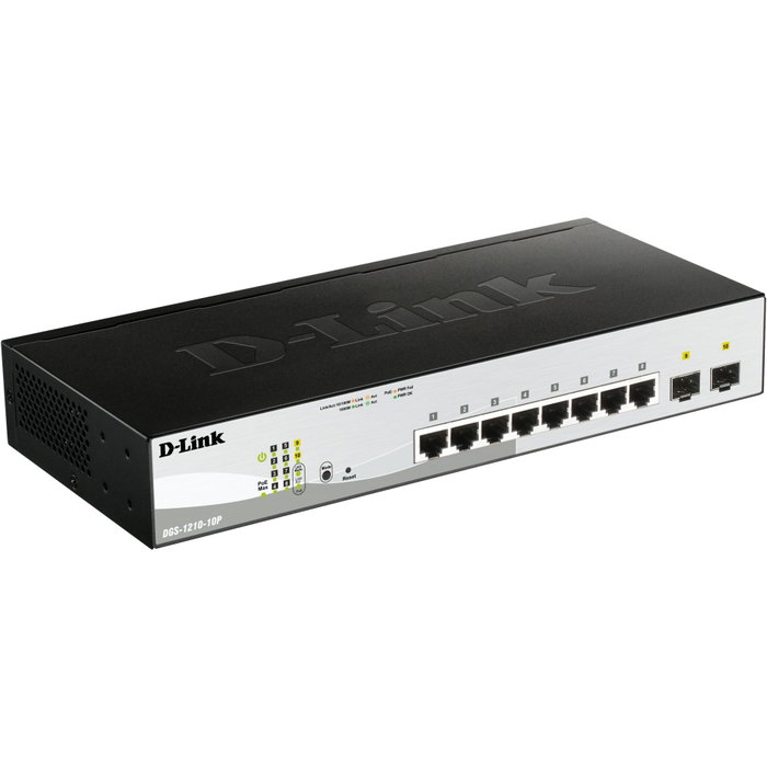 D-Link DGS-1210-10P/E Switch Géré PoE+ Gigabit 8 Ports + 2 Ports SFP, 120 W D-Link DGS-1210-10P/E Switch Géré PoE+ Gigabit 8 Ports + 2 Ports SFP, 120 W
