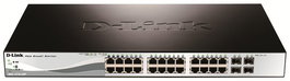 D-Link Switch Ethernet PoE+ Géré DGS-1210 Series, 24 Ports Gigabit PoE + 4 Ports Combo SFP, pour Réseau d'Entreprise avec Économies d'Énergie