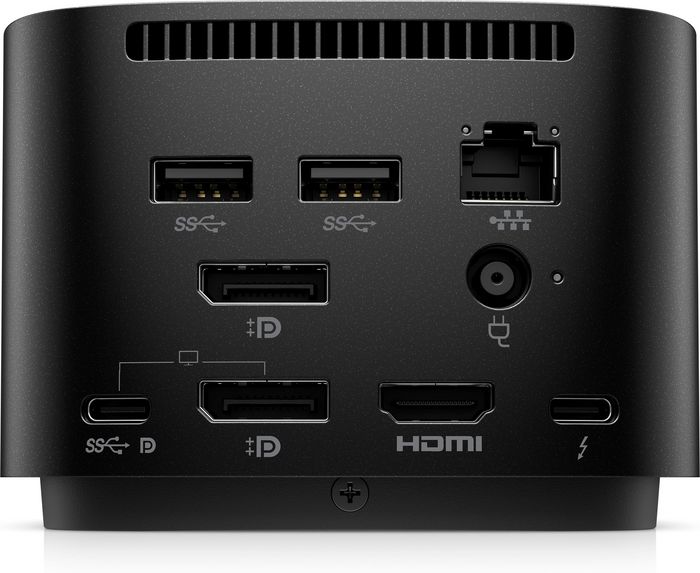 HP Station d'accueil Thunderbolt 4 G4 280 W avec câble combo - Compatible multi-marques, jusqu'à 4 écrans 4K, ports multiples (USB-C, HDMI, DisplayPort, USB-A, RJ45)