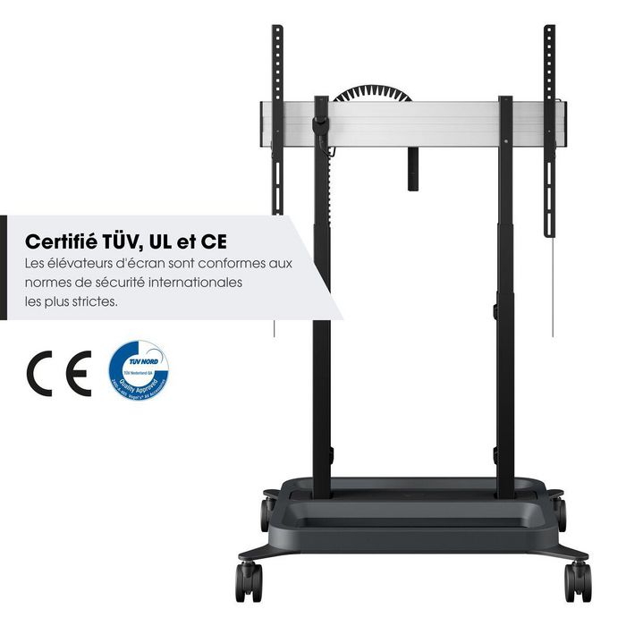Vogel's RISE 5205 Chariot élévateur d'écran motorisé, réglable jusqu'à 980 mm, avec système de gestion de câbles et QuickRise, certifié TÜV/CE/UL/GS