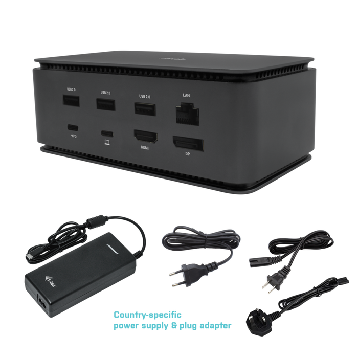 I-TEC Station d'accueil USB4 Dual 4K HDMI DP PD 80W + Chargeur universel 100W I-TEC Station d'accueil USB4 Dual 4K HDMI DP PD 80W + Chargeur universel 100W