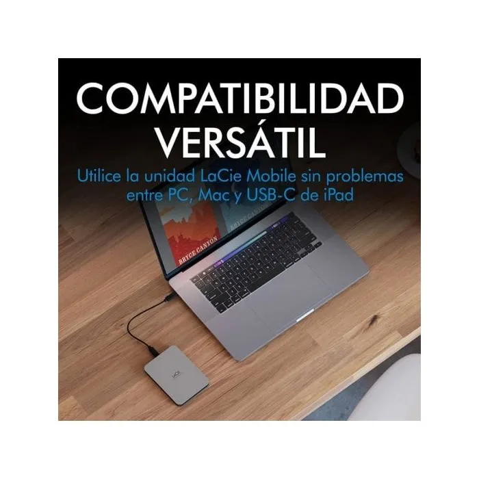 LaCie Mobile Drive Disque dur externe 5To USB-C/USB 3.0 - Moon Silver - STLP5000400 - Compatible Mac et Windows LaCie Mobile Drive Disque dur externe 5To USB-C/USB 3.0 - Moon Silver - STLP5000400 - Compatible Mac et Windows