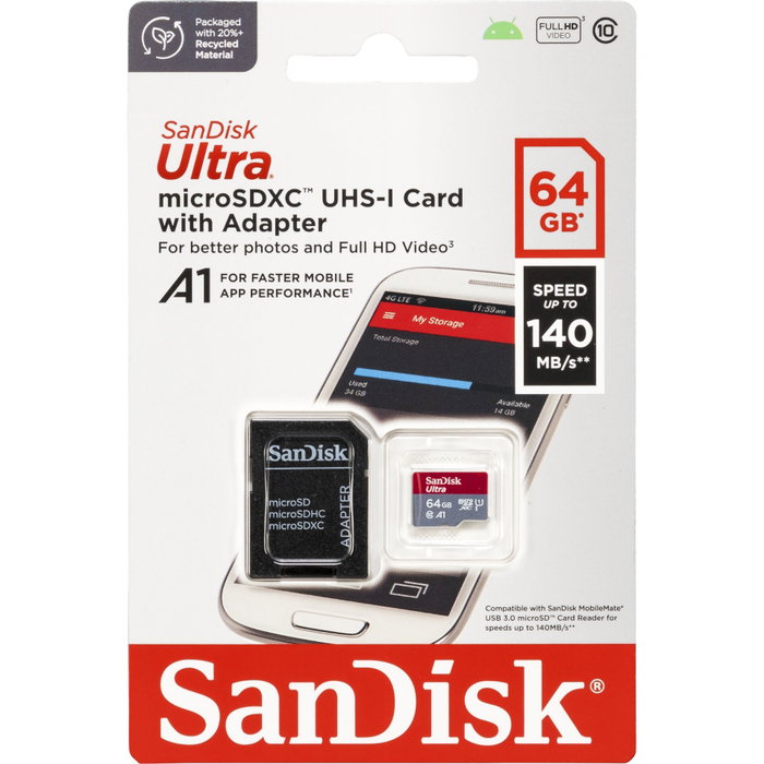Sandisk Carte mémoire microSDXC Ultra 64 Go