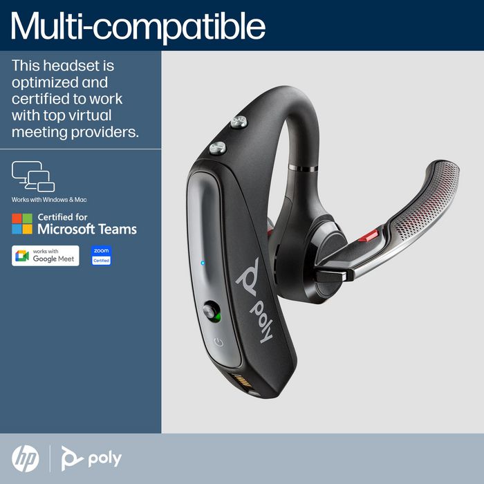 Poly Voyager 5200 - Casque téléphonique professionnel Bluetooth avec adaptateur USB-A et dongle BT700 - Réduction de bruit - Pour bureau et mobilité Poly Voyager 5200 - Casque téléphonique professionnel Bluetooth avec adaptateur USB-A et dongle BT700 - Réduction de bruit - Pour bureau et mobilité