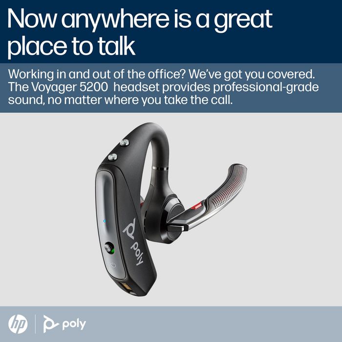Poly Voyager 5200 - Casque téléphonique professionnel Bluetooth avec adaptateur USB-A et dongle BT700 - Réduction de bruit - Pour bureau et mobilité Poly Voyager 5200 - Casque téléphonique professionnel Bluetooth avec adaptateur USB-A et dongle BT700 - Réduction de bruit - Pour bureau et mobilité