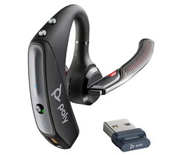 Poly Voyager 5200 - Casque téléphonique professionnel Bluetooth avec adaptateur USB-A et dongle BT700 - Réduction de bruit - Pour bureau et mobilité