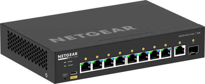 Netgear GSM4210PD Switch 8 ports Gigabit PoE+ 110W pour Audio-Vidéo sur IP, montage versatile, configuration simplifiée