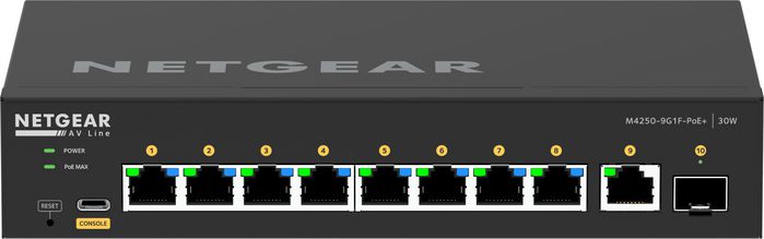 Netgear GSM4210PD Switch 8 ports Gigabit PoE+ 110W pour Audio-Vidéo sur IP, montage versatile, configuration simplifiée