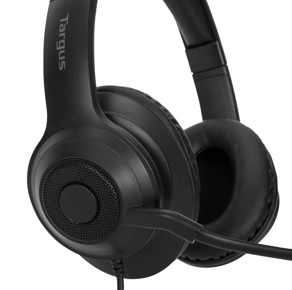 Targus AEH102GL Casque Stéréo Filaire Noir USB pour Appels et Musique