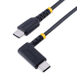 StarTech.com Câble USB-C coudé 1m PD 60W USB 2.0 Charge rapide et synchronisation - Noir - UUSBCCPD12INES