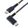 StarTech.com Câble USB-C coudé 1m PD 60W USB 2.0 Charge rapide et synchronisation - Noir - UUSBCCPD12INES