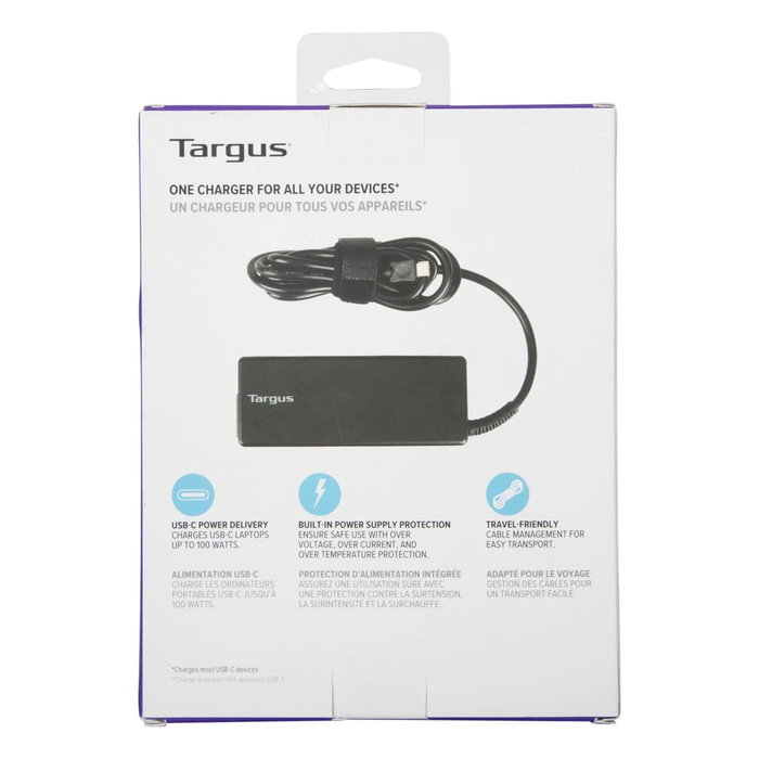 Targus Chargeur Universel 100W USB-C PD Adaptateur Secteur Noir Targus Chargeur Universel 100W USB-C PD Adaptateur Secteur Noir