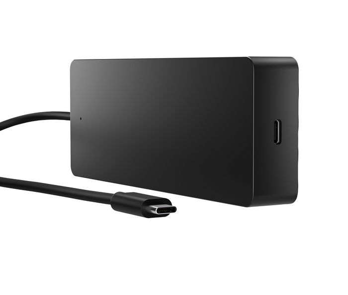 HP Concentrateur multiport universel USB-C avec 7 ports, HDMI 2.0, DisplayPort et câble passthrough pour PC et écrans 4K
