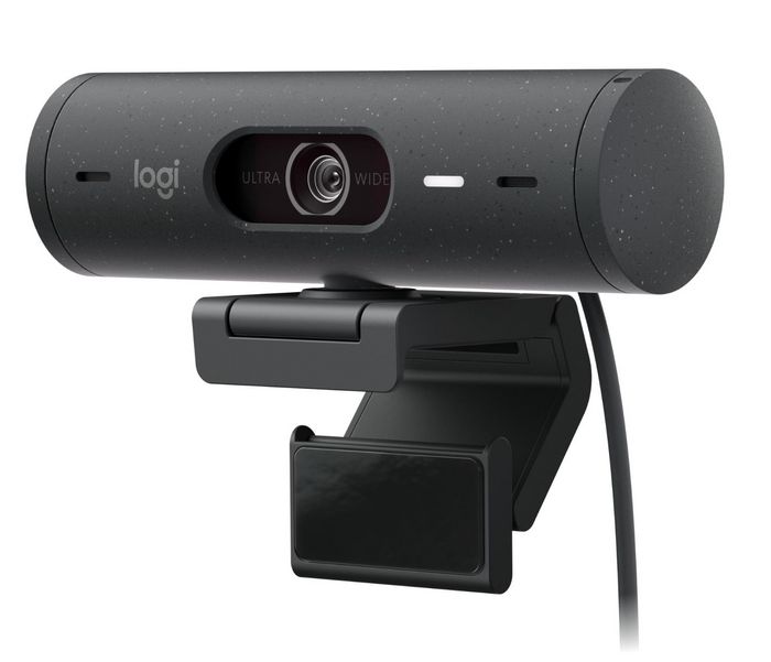 Logitech Brio 505 Webcam professionnelle 4K UHD HDR, certifiée Teams/Meet/Zoom, avec volet de confidentialité, mode Affichage et cadrage automatique