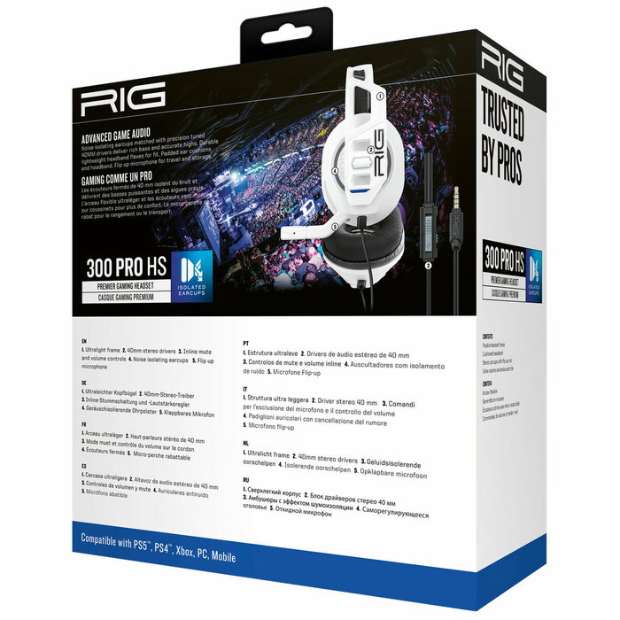 Casques avec Micro Gaming Nacon RIG 300 PRO HS Blanc Casques avec Micro Gaming Nacon RIG 300 PRO HS Blanc