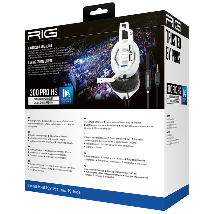 Casques avec Micro Gaming Nacon RIG 300 PRO HS Blanc Casques avec Micro Gaming Nacon RIG 300 PRO HS Blanc