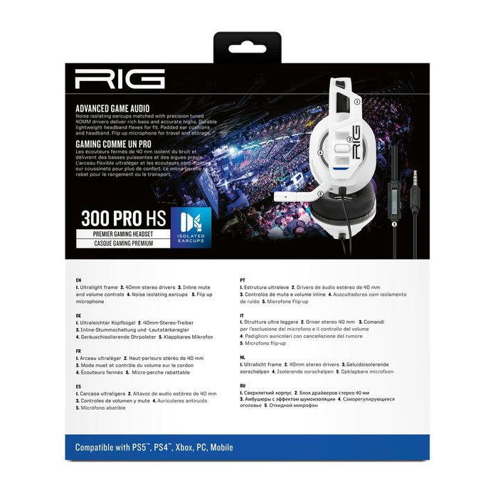Casques avec Micro Gaming Nacon RIG 300 PRO HS Blanc Casques avec Micro Gaming Nacon RIG 300 PRO HS Blanc