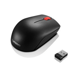 Lenovo Souris Sans Fil Optique Compacte 3 Boutons Noir avec Récepteur USB et Pile AA