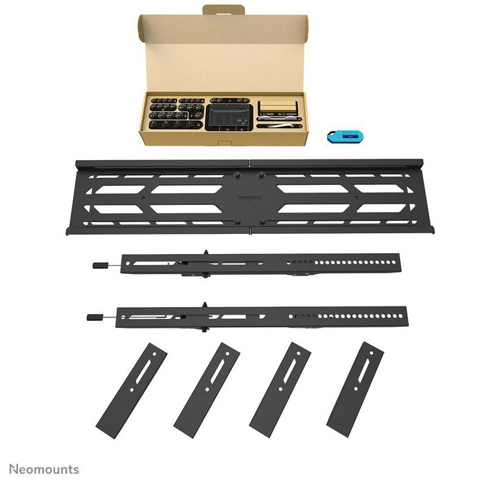 Neomounts WL30S-950BL19 Support mural fixe pour écran TV 55 à 110 pouces (jusqu'à 160 kg) - Compatible VESA 100x100 à 1500x900 mm avec système magnétique pull & release - Noir