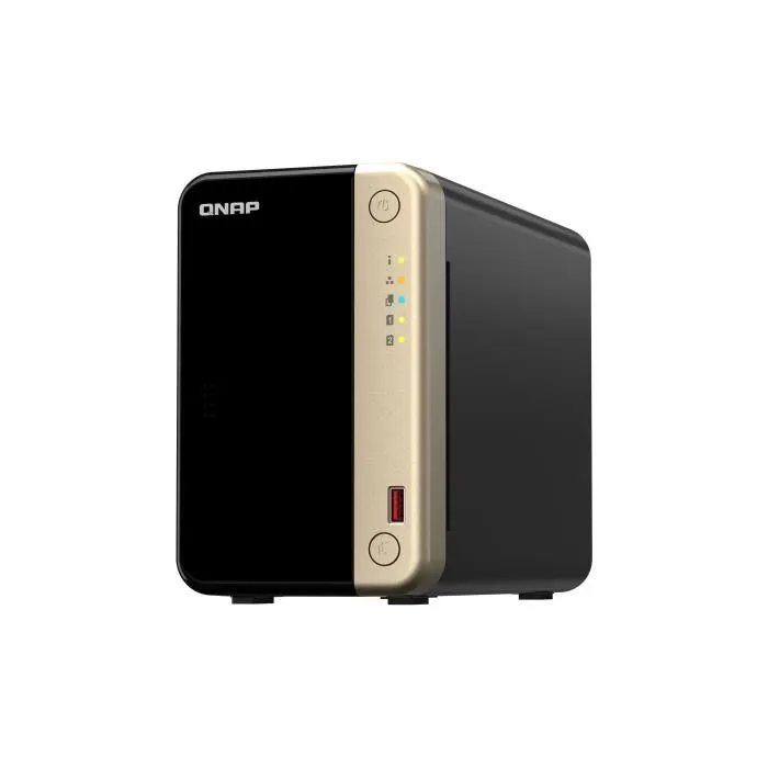 QNAP TS-264 - NAS 2 baies avec 8 Go RAM, processeur Intel Celeron, 2 ports 2.5GbE, HDMI, ports USB 3.2 Gen 2, pour stockage et multimédia