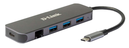 D-Link Hub USB 4 Ports 5 Gbps DUB-2334 - Hub USB 3.2 Gen 1 Gris pour Ordinateur PC et Mac