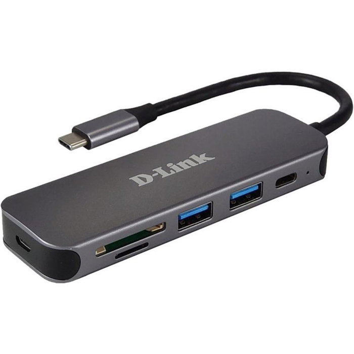 D-Link Hub USB Type-C, 6 ports, Lecteur de cartes SD/SDHC/SDXC, Gris D-Link Hub USB Type-C, 6 ports, Lecteur de cartes SD/SDHC/SDXC, Gris
