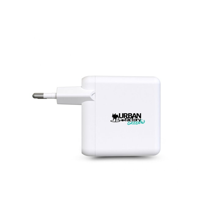 Chargeur Mural + Câble USB C Urban Factory GSC65UF Blanc Chargeur Mural + Câble USB C Urban Factory GSC65UF Blanc