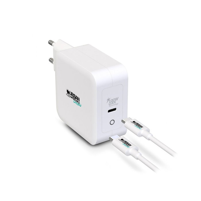 Chargeur Mural + Câble USB C Urban Factory GSC10UF Blanc Chargeur Mural + Câble USB C Urban Factory GSC10UF Blanc