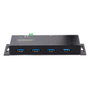 Startechcom Hub Industrial USB 3.0 4 Ports 5Gbps Concentrateur USB-A avec Protection ESD Montage DIN