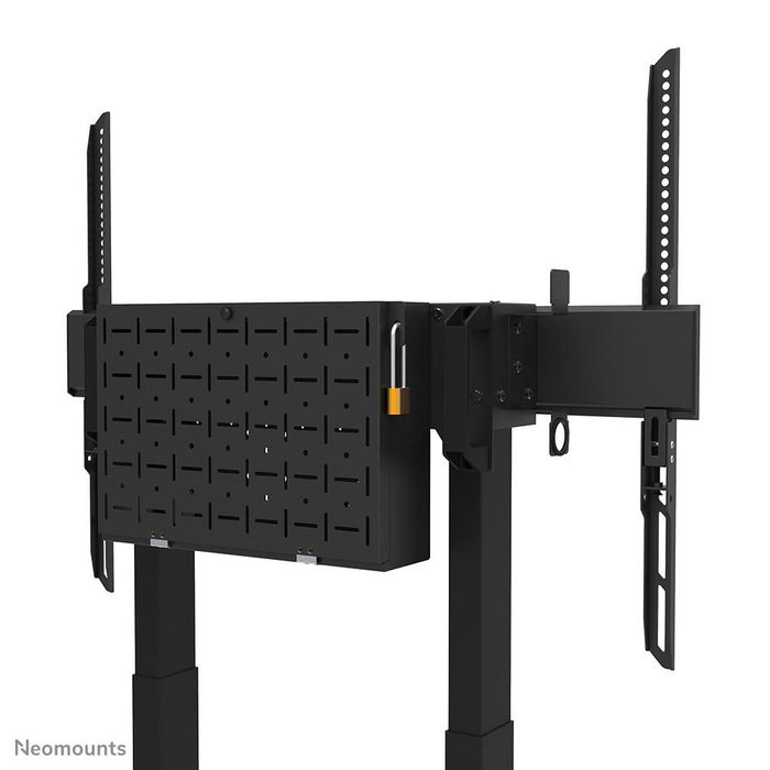 Neomounts FL55-875BL1 Support de sol motorisé pour écrans de 55 à 100 pouces, chariot mobile réglable en hauteur avec télécommande et système anti-collision - Noir