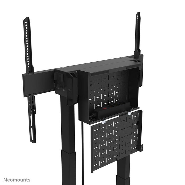 Neomounts FL55-875BL1 Support de sol motorisé pour écrans de 55 à 100 pouces, chariot mobile réglable en hauteur avec télécommande et système anti-collision - Noir