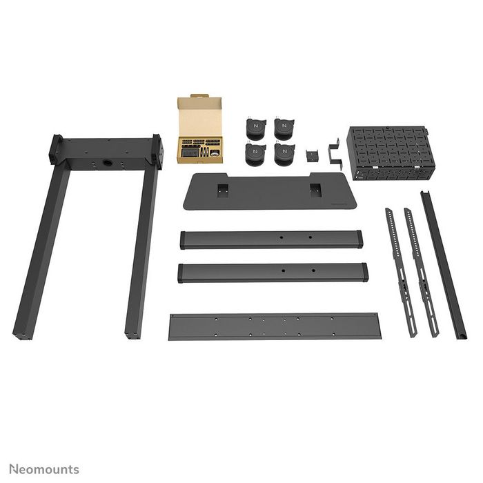 Neomounts FL55-875BL1 Support de sol motorisé pour écrans de 55 à 100 pouces, chariot mobile réglable en hauteur avec télécommande et système anti-collision - Noir