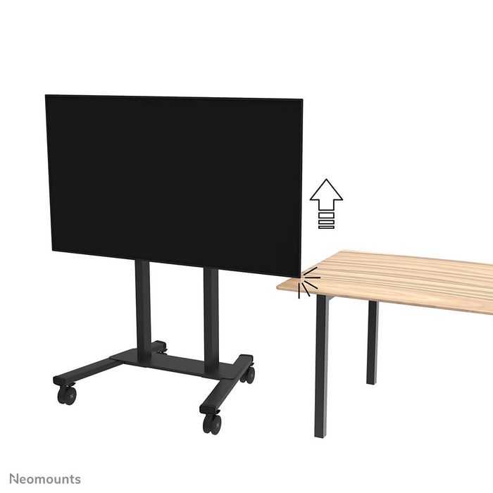 Neomounts FL55-875BL1 Support de sol motorisé pour écrans de 55 à 100 pouces, chariot mobile réglable en hauteur avec télécommande et système anti-collision - Noir