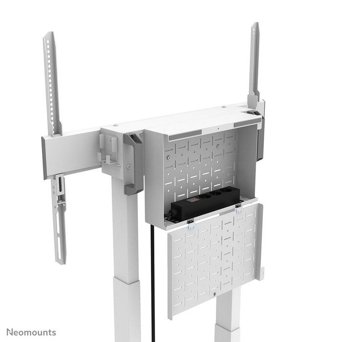 Neomounts FL55-875WH1 Support de sol motorisé mobile pour écran TV/Vidéoconférence jusqu'à 100 pouces (254 cm), hauteur réglable, capacité 110 kg, chariot avec roues, blanc