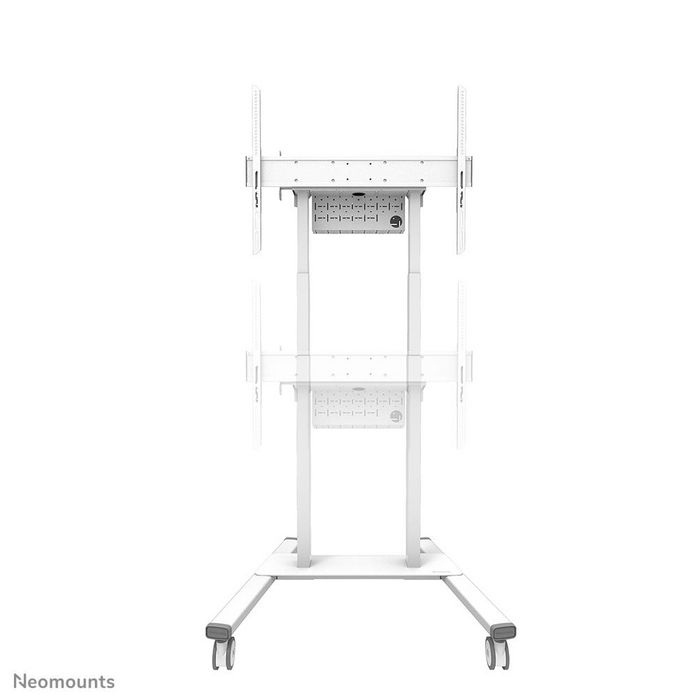 Neomounts FL55-875WH1 Support de sol motorisé mobile pour écran TV/Vidéoconférence jusqu'à 100 pouces (254 cm), hauteur réglable, capacité 110 kg, chariot avec roues, blanc