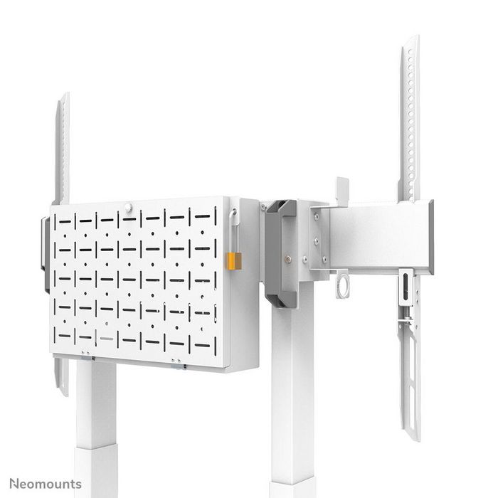 Neomounts FL55-875WH1 Support de sol motorisé mobile pour écran TV/Vidéoconférence jusqu'à 100 pouces (254 cm), hauteur réglable, capacité 110 kg, chariot avec roues, blanc