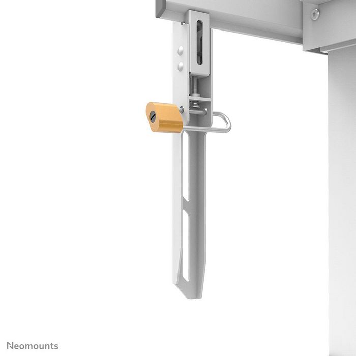 Neomounts FL55-875WH1 Support de sol motorisé mobile pour écran TV/Vidéoconférence jusqu'à 100 pouces (254 cm), hauteur réglable, capacité 110 kg, chariot avec roues, blanc