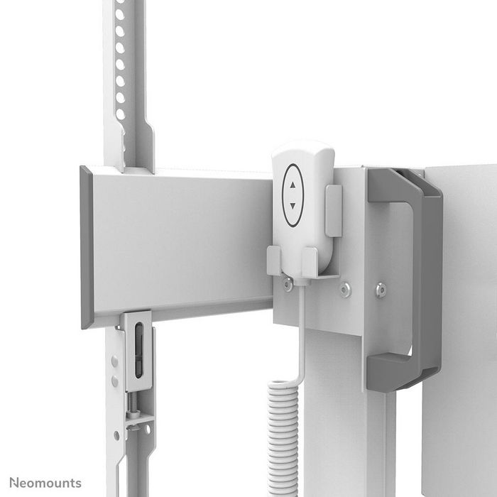 Neomounts FL55-875WH1 Support de sol motorisé mobile pour écran TV/Vidéoconférence jusqu'à 100 pouces (254 cm), hauteur réglable, capacité 110 kg, chariot avec roues, blanc