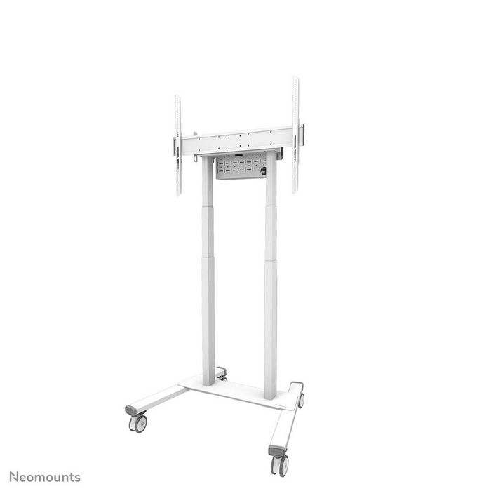 Neomounts FL55-875WH1 Support de sol motorisé mobile pour écran TV/Vidéoconférence jusqu'à 100 pouces (254 cm), hauteur réglable, capacité 110 kg, chariot avec roues, blanc