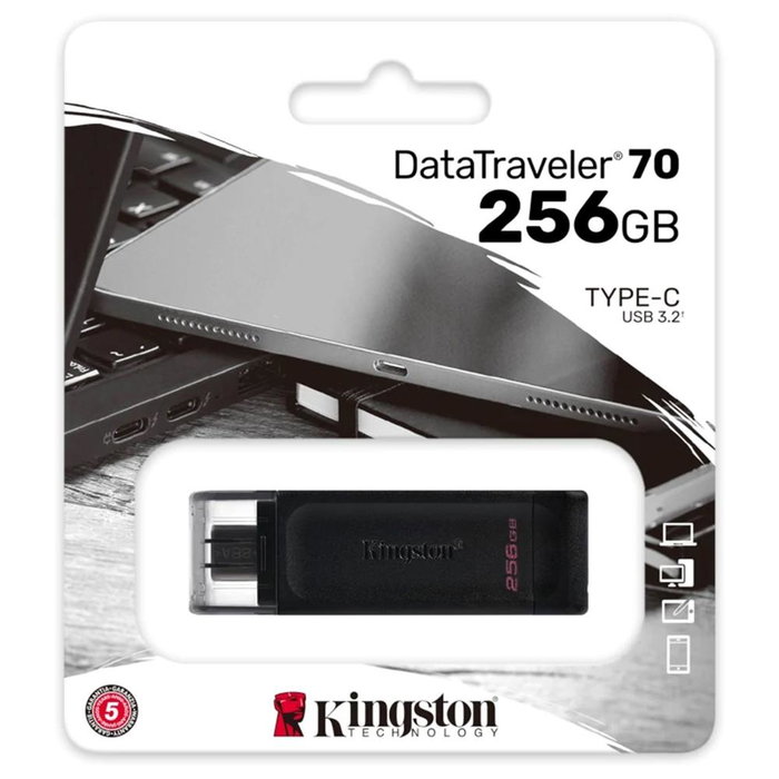 Kingston DataTraveler DT70 256GB USB C 3.2 Noir - Clé USB