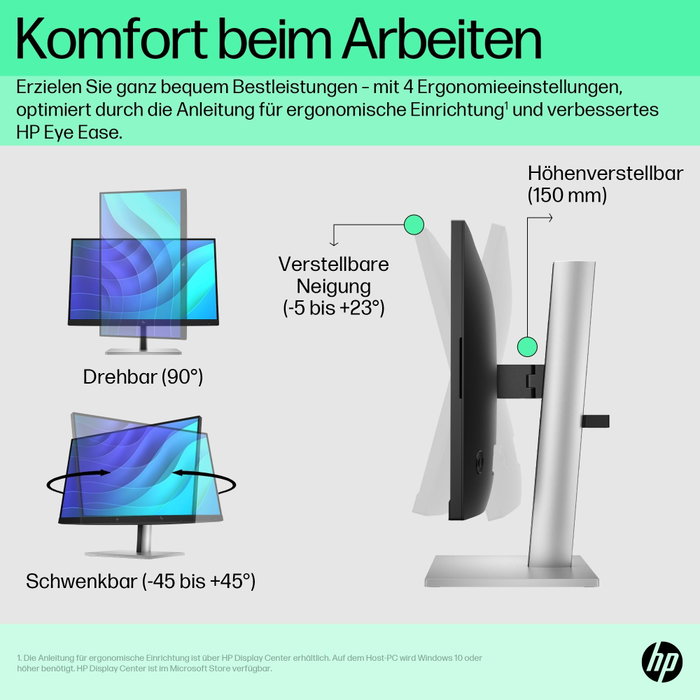 HP E22 G5 Moniteur 21,5 pouces Full HD IPS Black et argent