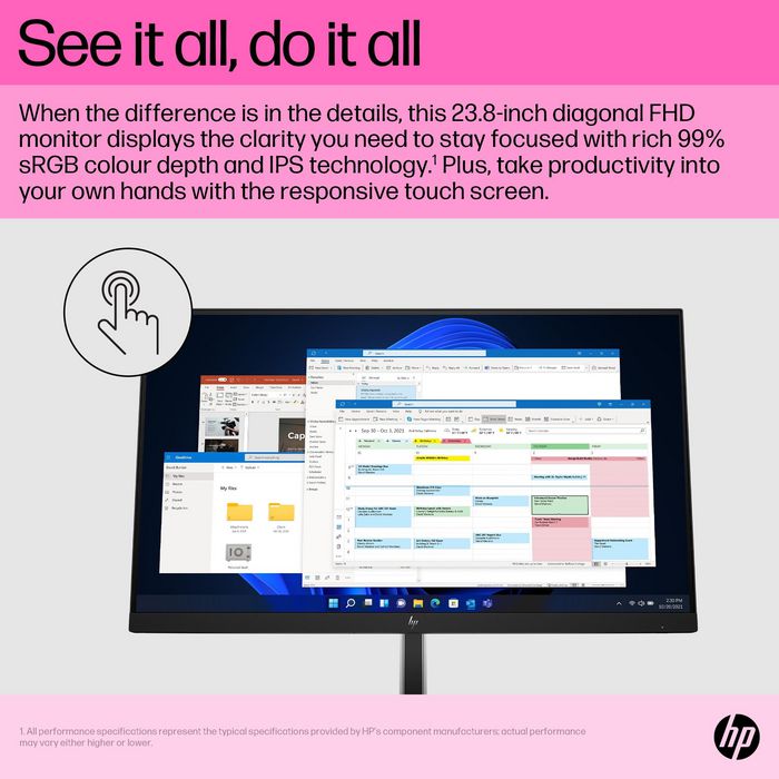 HP E24t G5 Écran tactile FHD 23,8 pouces Noir
