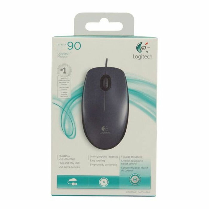 Logitech M90 Souris optique filaire ambidextre Noir